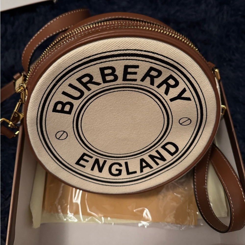 Burberry Tan and Cream Belt Bag